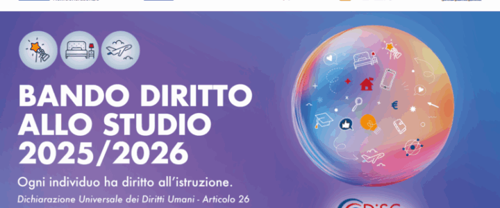 The DiSCo Lazio “Diritto allo Studio” Call 2025/2026 is now open! The DiSCo Lazio “Diritto allo Studio” Call 2025/2026 is now open!